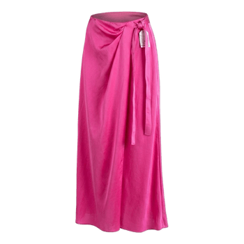 Pink wrap midi skirt
