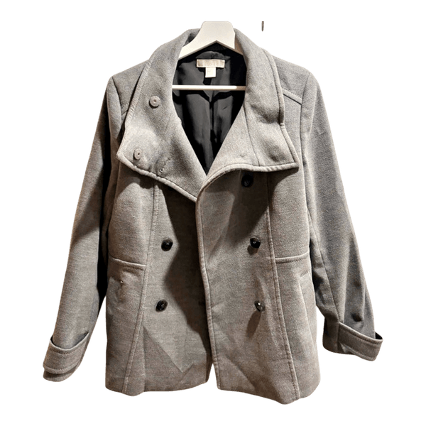 Gray wool peacoat
