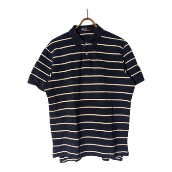 👕 Polo Ralph Lauren Striped Polo Shirt – Navy/White (Size XL)