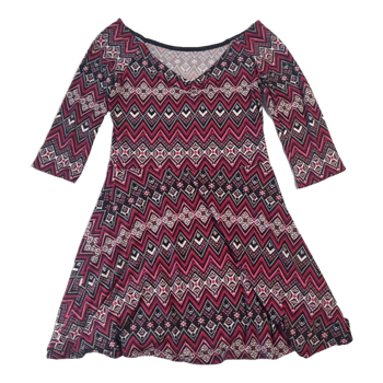 Kuviollinen Minimekko - Pinkki Musta - Boheemi - S/M