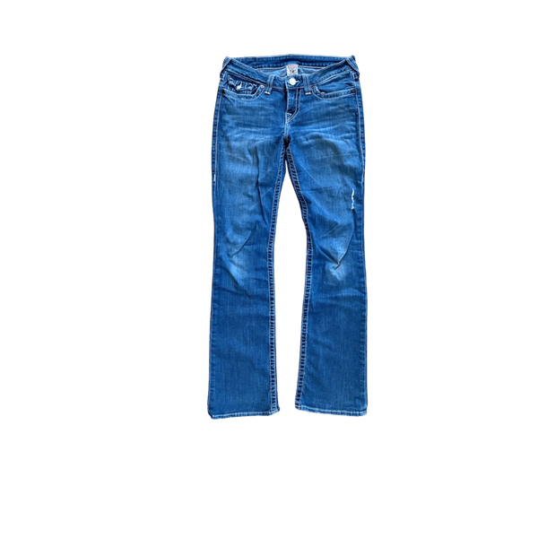 True Religion blue lace detail jeans