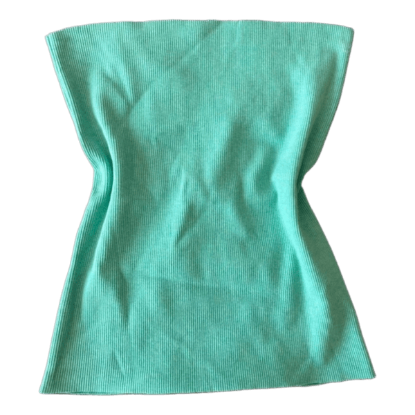 Grøn ribstrikket tubetop