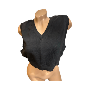 Black sleeveless crop top