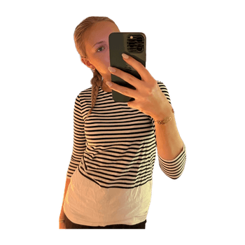 Black and white striped long sleeve top COS 