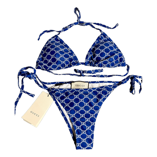 Gucci blue monogram bikini