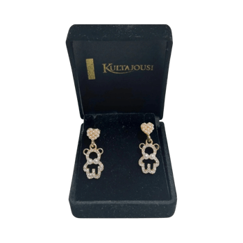 Teddy drop earrings
