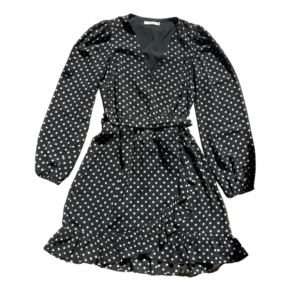 Black polka dot dress