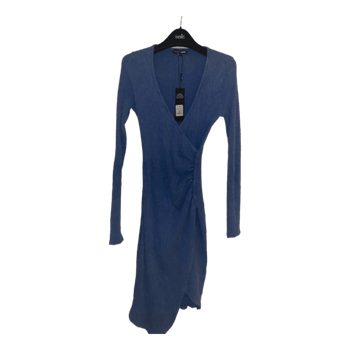 Fashion nova Blue ribbed wrap dress