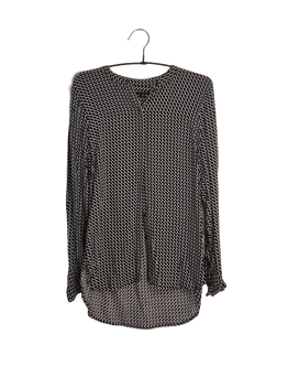 Black white patterned blouse