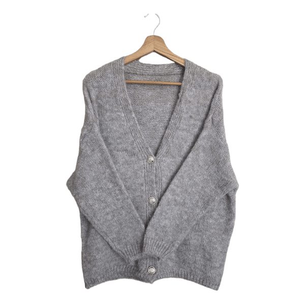 Grey knit cardigan