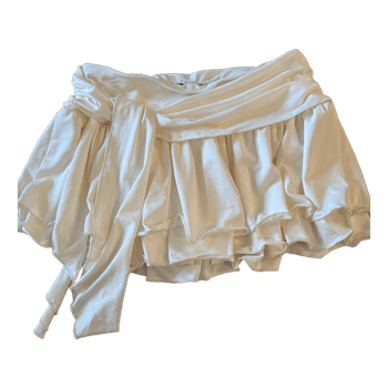 Valkoinen röyhelöinen hame S-m