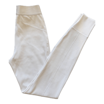 White ribbed leggings