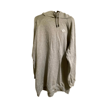 Harmaa Nike-taskullinen huppari. 