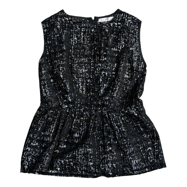 Black silver textured top