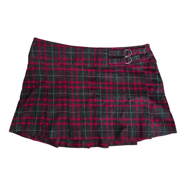 Plaid pleated mini skirt
