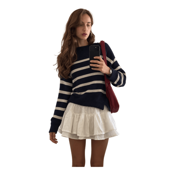 Striped navy white sweater