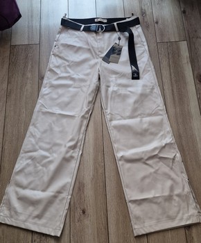 Beige wide leg trousers