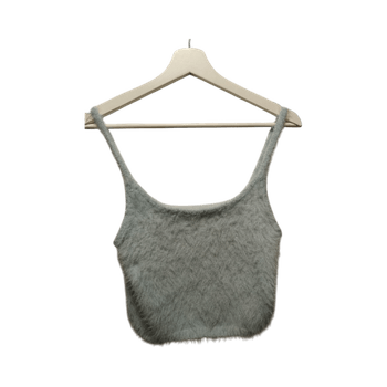 Fuzzy sleeveless crop top