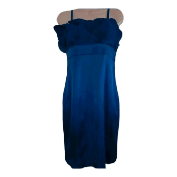 Ted baker blue pleated mini silk dress