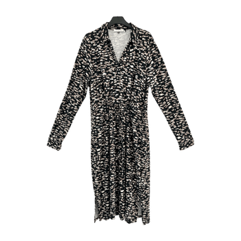 Cut & Pret Long-sleeved Dress with a Patterned Design