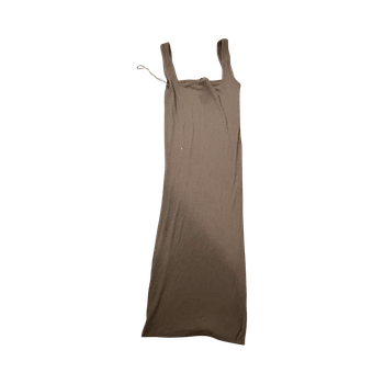 Beige ribbed tank dress