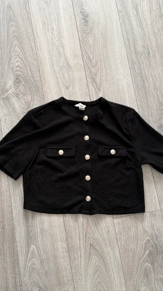 Black tweed top