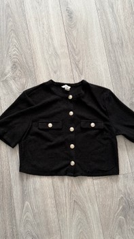 Black tweed top