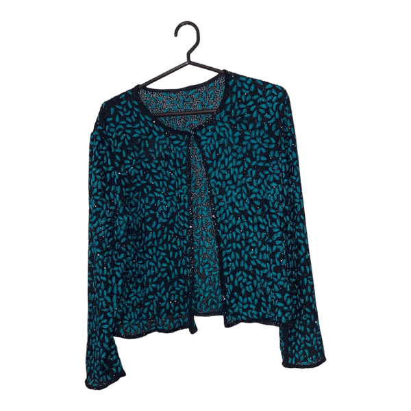 Pearled  teal cardigan