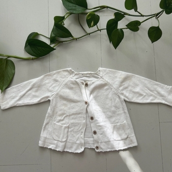 Newbie White Knitted Cardigan / Size 74 