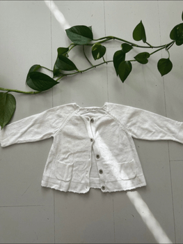 Newbie White Knitted Cardigan / Size 74 