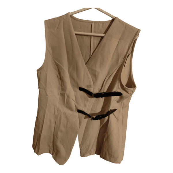 Beige liivii keinonahkasoljilla L