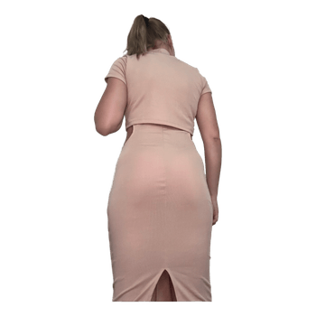 Beige ribbimekko