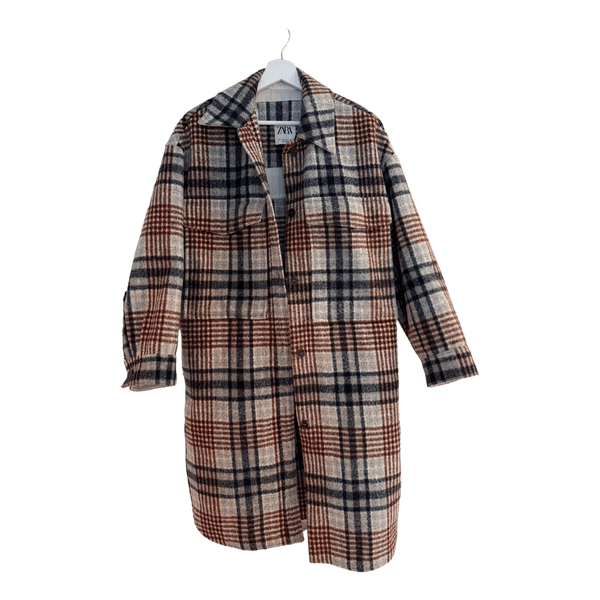 Zara plaid wool coat