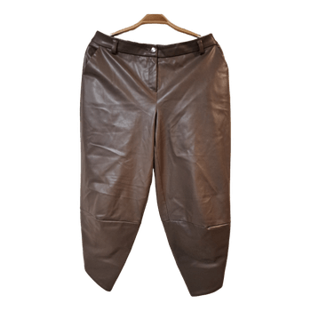 Brown faux leather trousers
