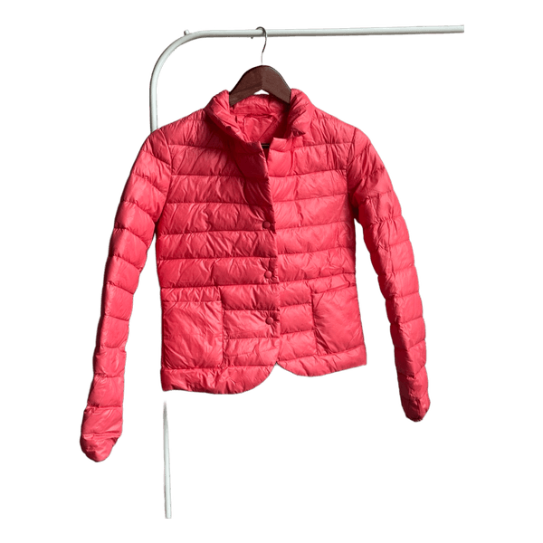 Coral quilted puffer jacket