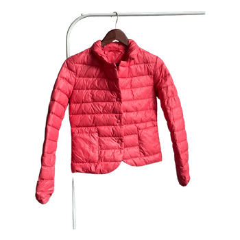 Coral quilted puffer jacket