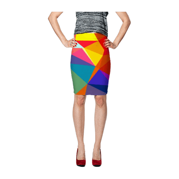 Colorful fitted pencil skirt