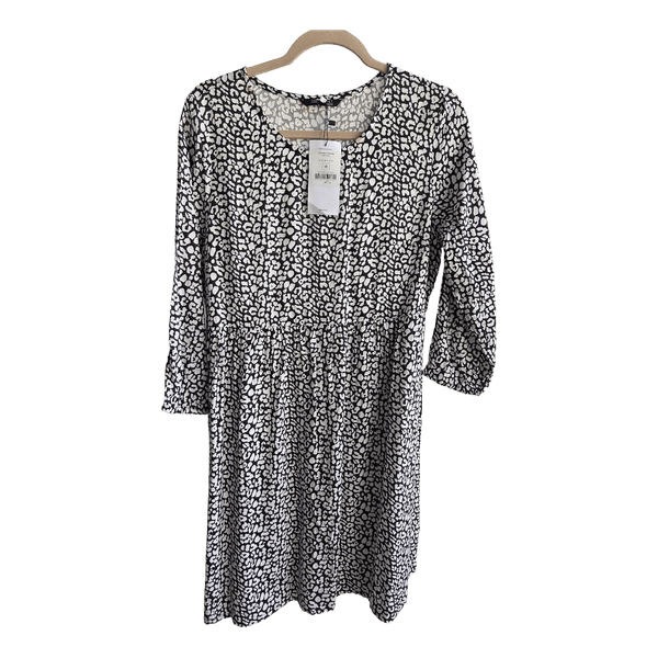 Black animal print dress