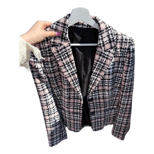 Tweed plaid blazer
