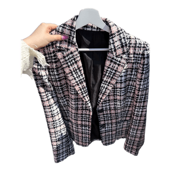 Tweed plaid blazer