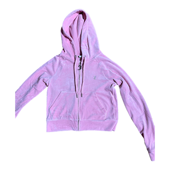 Pink velour zip hoodie