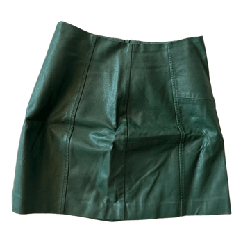 Green faux leather skirt