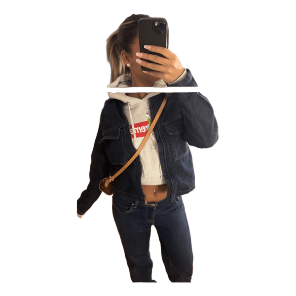 Mørkeblå denimjakke