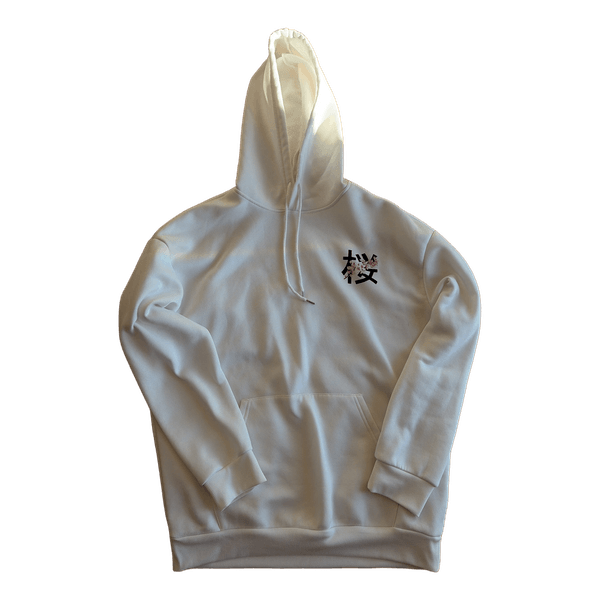 Hvid hoodie med print