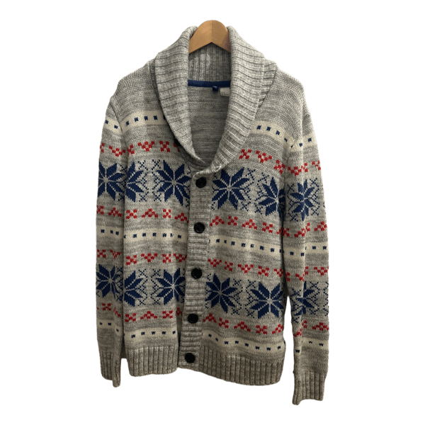 Grey fair isle cardigan