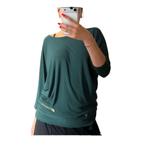 Dark green draped top