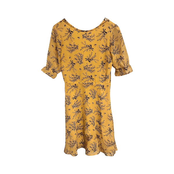 Yellow floral summer dress
