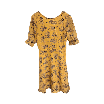 Yellow floral summer dress