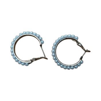 Pearl detail hoop earrings