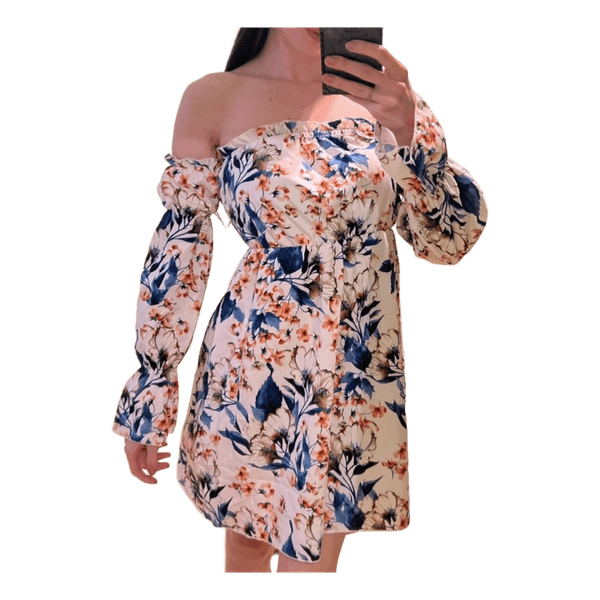 Floral off-shoulder mini dress